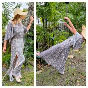 Floral Silk And Lace Maxi Dress